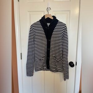 Todd Snyder Navy Striped Shawl Cardigan